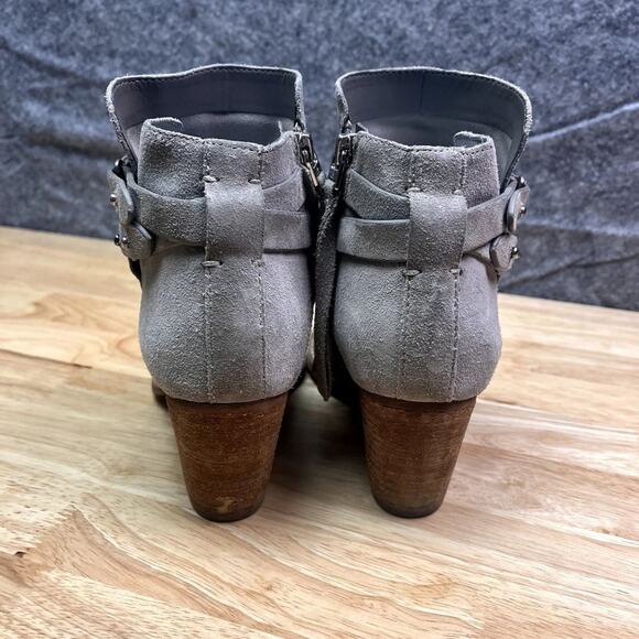 Sam Edelman Ankle Boots Womens 8M Merton Gray Suede Harness - Picture 4 of 15